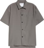 Sacai Short Sleeve Button-Up Suiting Shirt