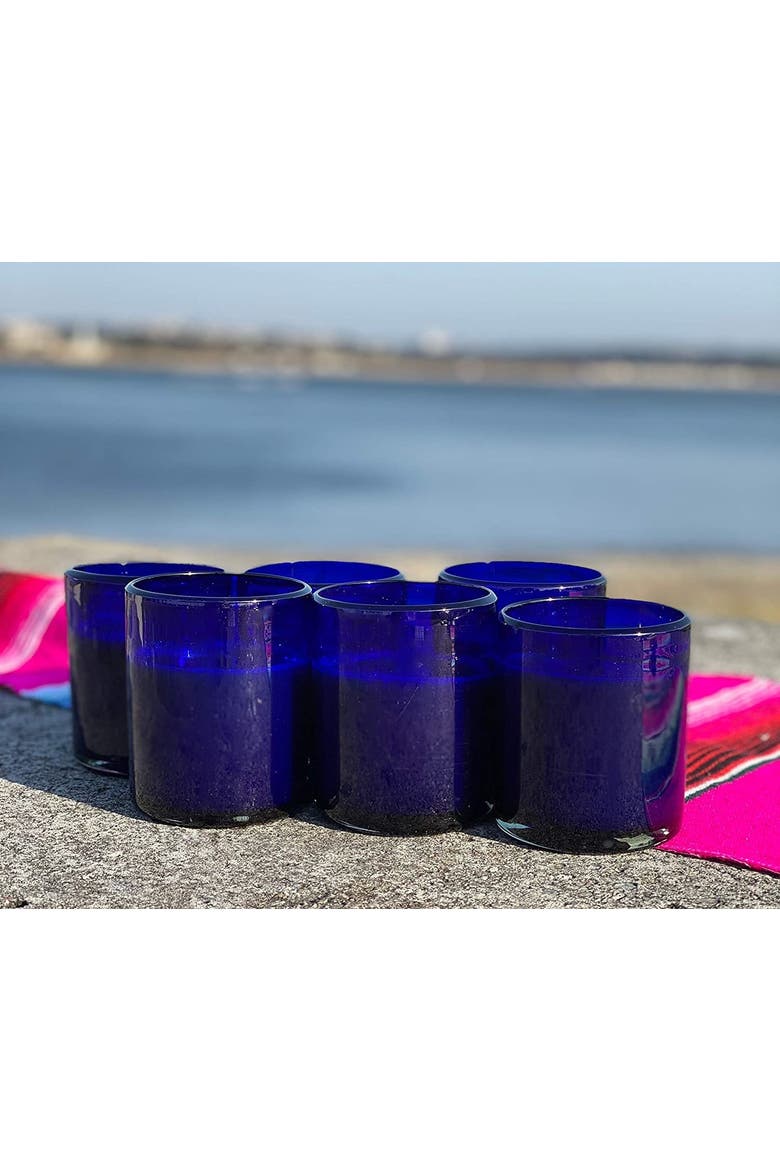 Solid Tumbler Glasses - Set of 6, Alternate, color, Cobalt