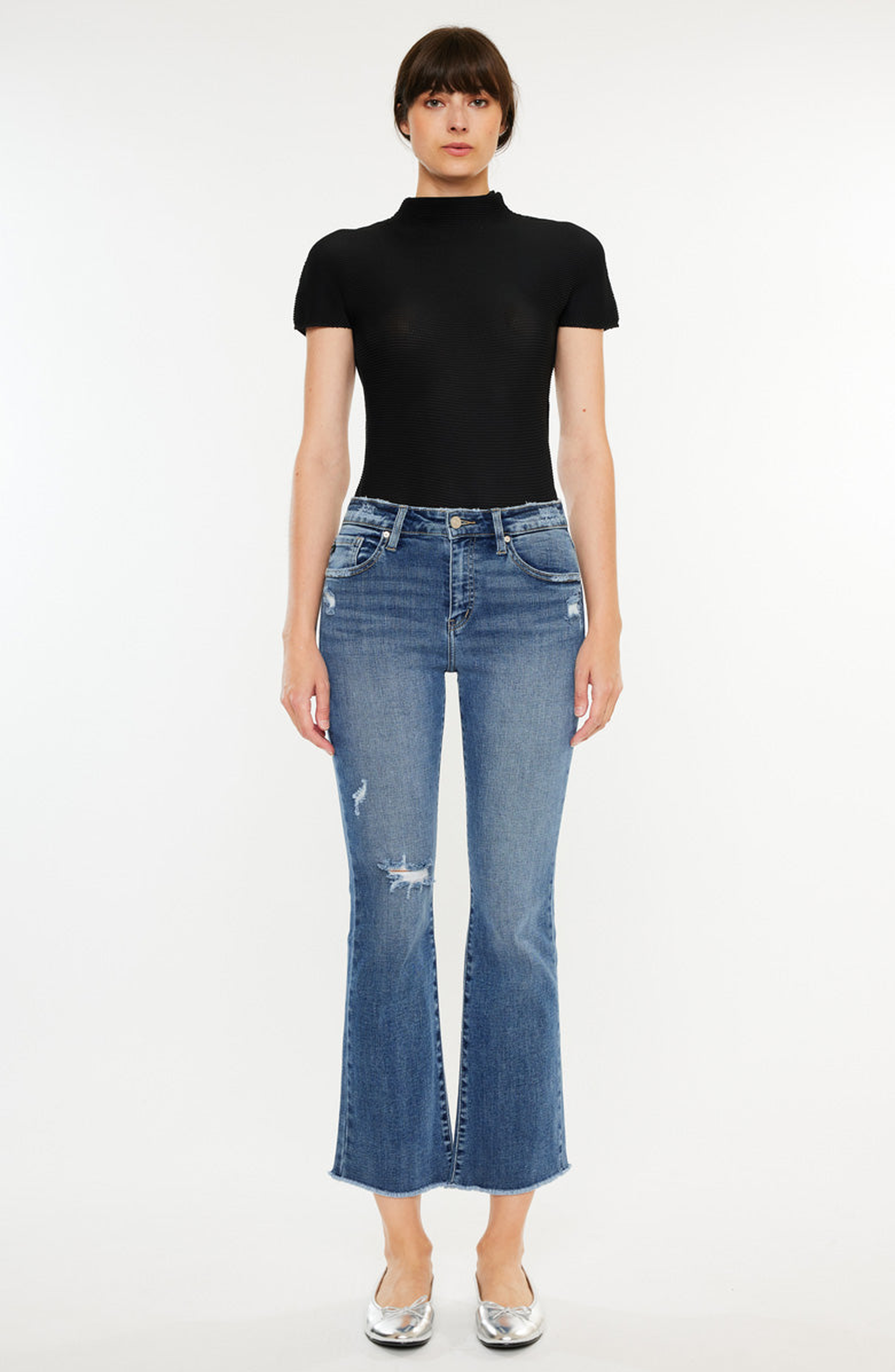 Honey Essentials High Rise Cropped Bootcut Jeans