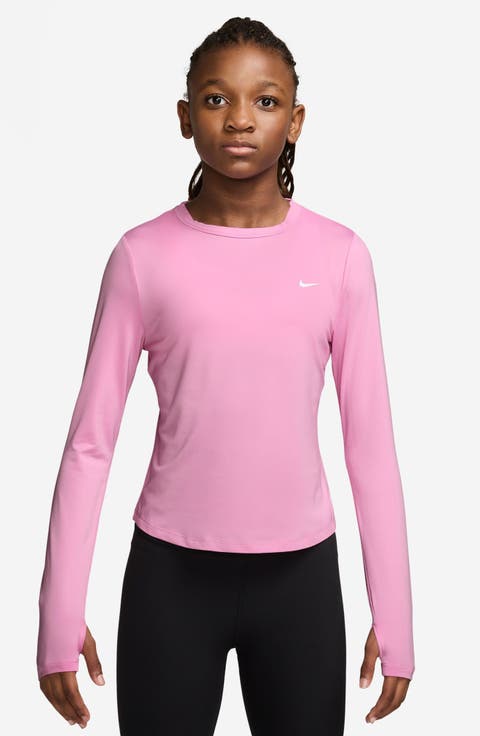 Kids' Dash Logo Dri-FIT Long Sleeve Graphic T-Shirt