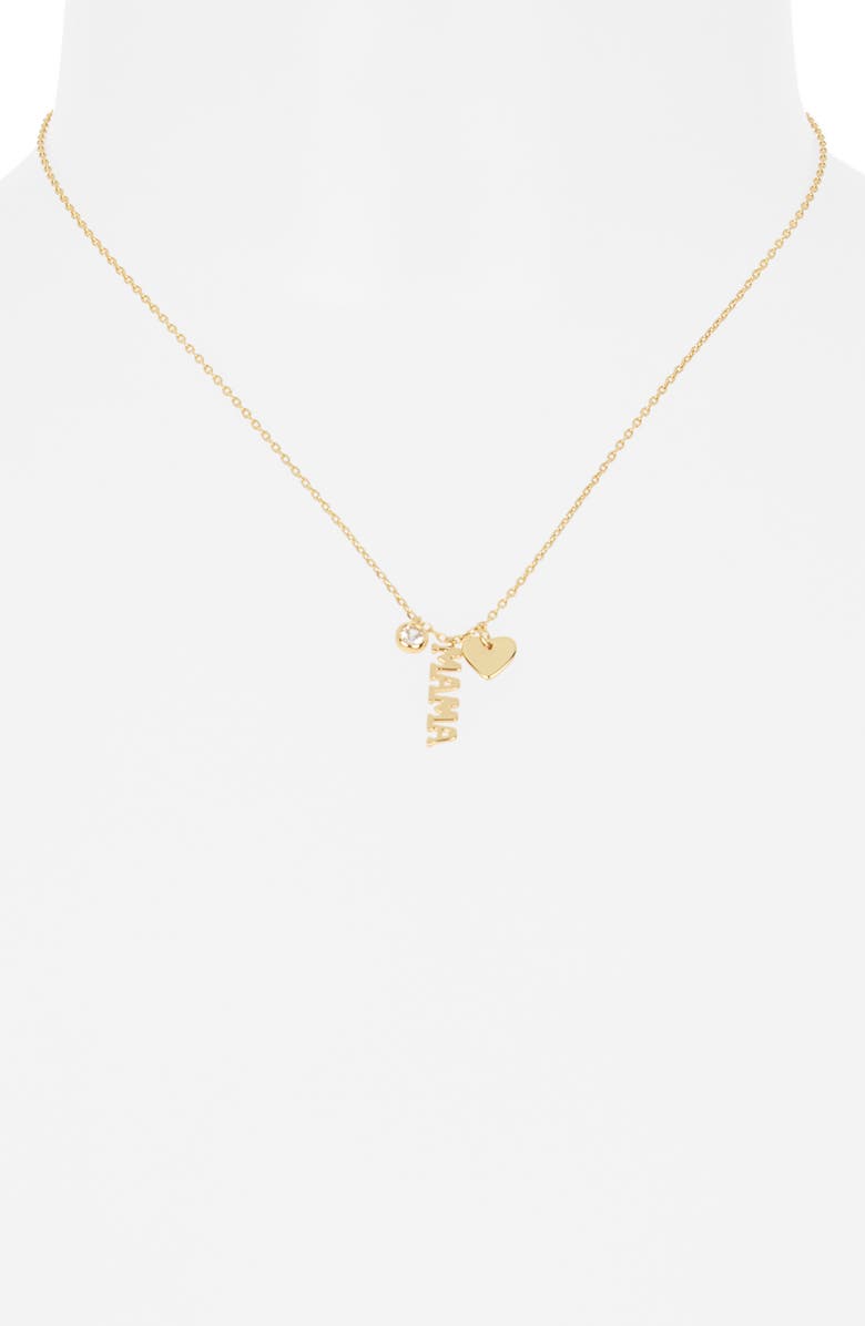 Leith Mama Charm Necklace, Alternate, color, Clear- Gold