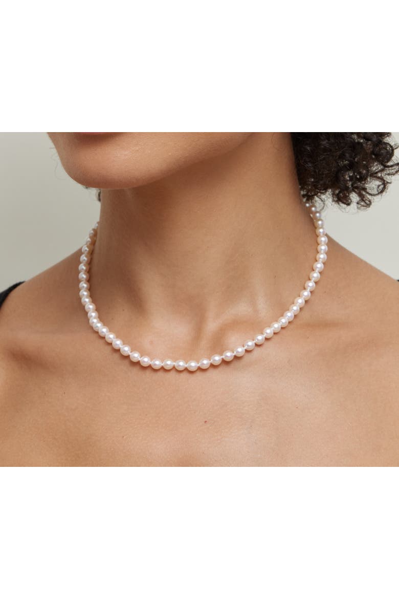 5.0-5.5mm Japanese Akoya White Pearl Necklace - AA+ Quality, Alternate, color, Sterling Silver Clasp