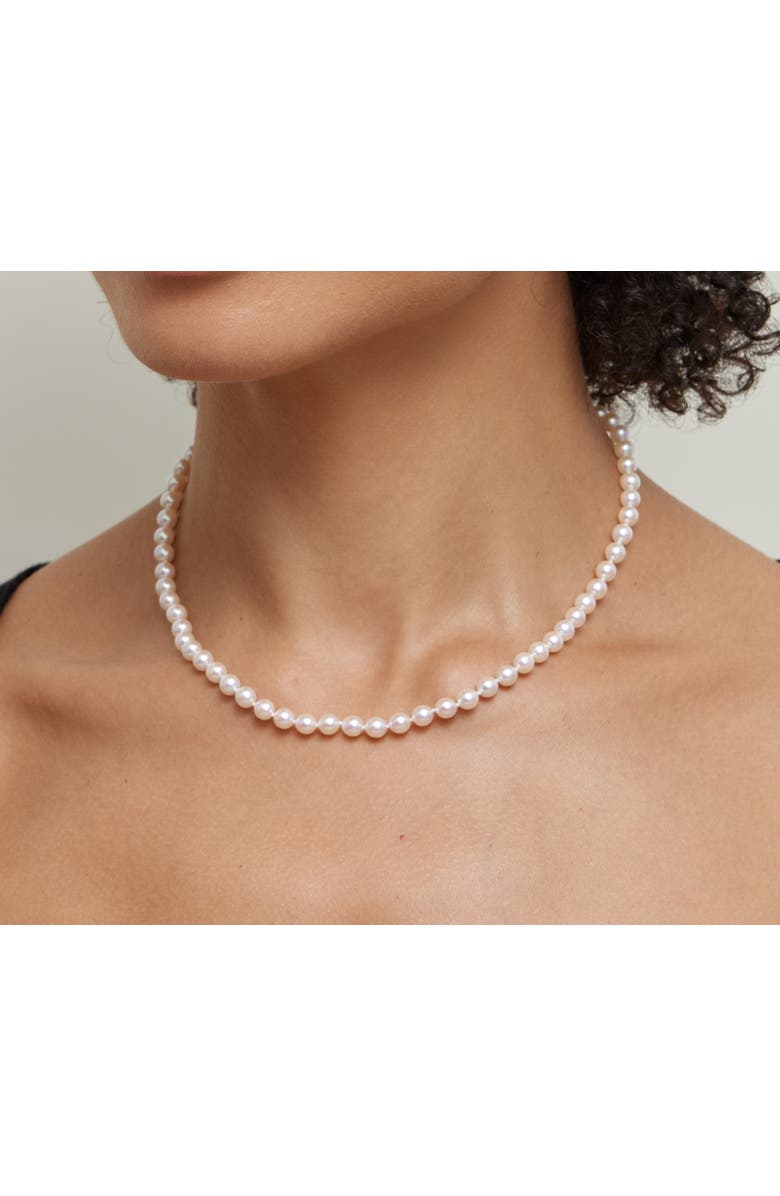 The Pearl Source 5.0-5.5mm Japanese Akoya White Pearl Necklace - AAA Quality, Alternate, color, White Pearl