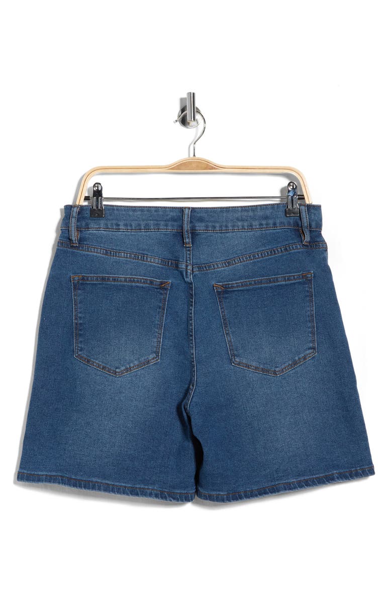 Vigoss Cross Waist Bermuda Shorts, Alternate, color, Medium Wash