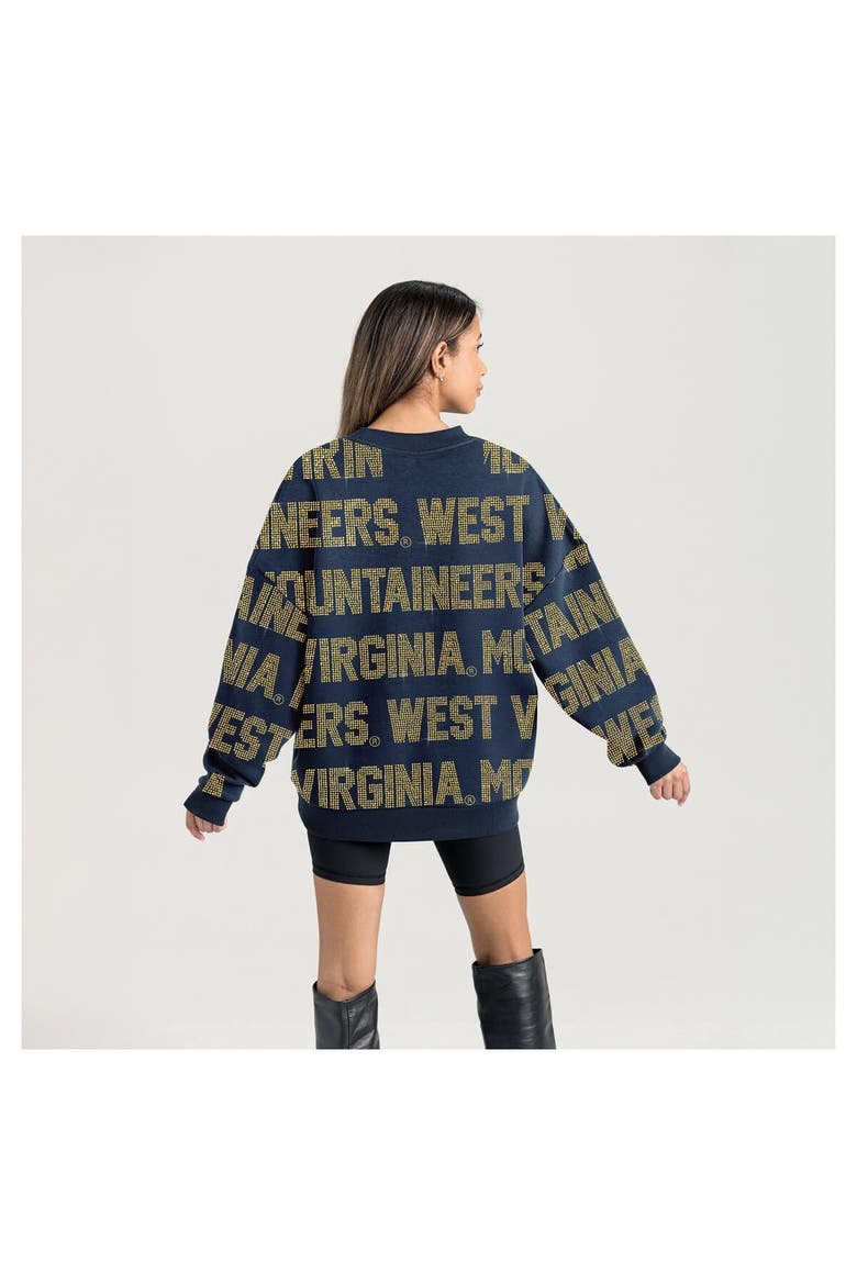 Women's Gameday Couture  Navy West Virginia Mountaineers Oversized Hype Era Sweatshirt, Alternate, color, Navy