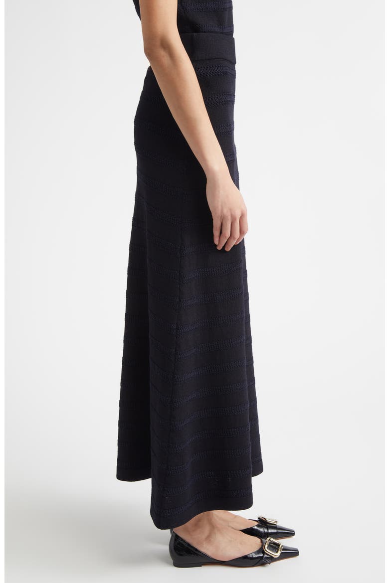 Breton Stripe Wool Blend Sweater Skirt, Alternate, color, BLACK / NAVY MULTI