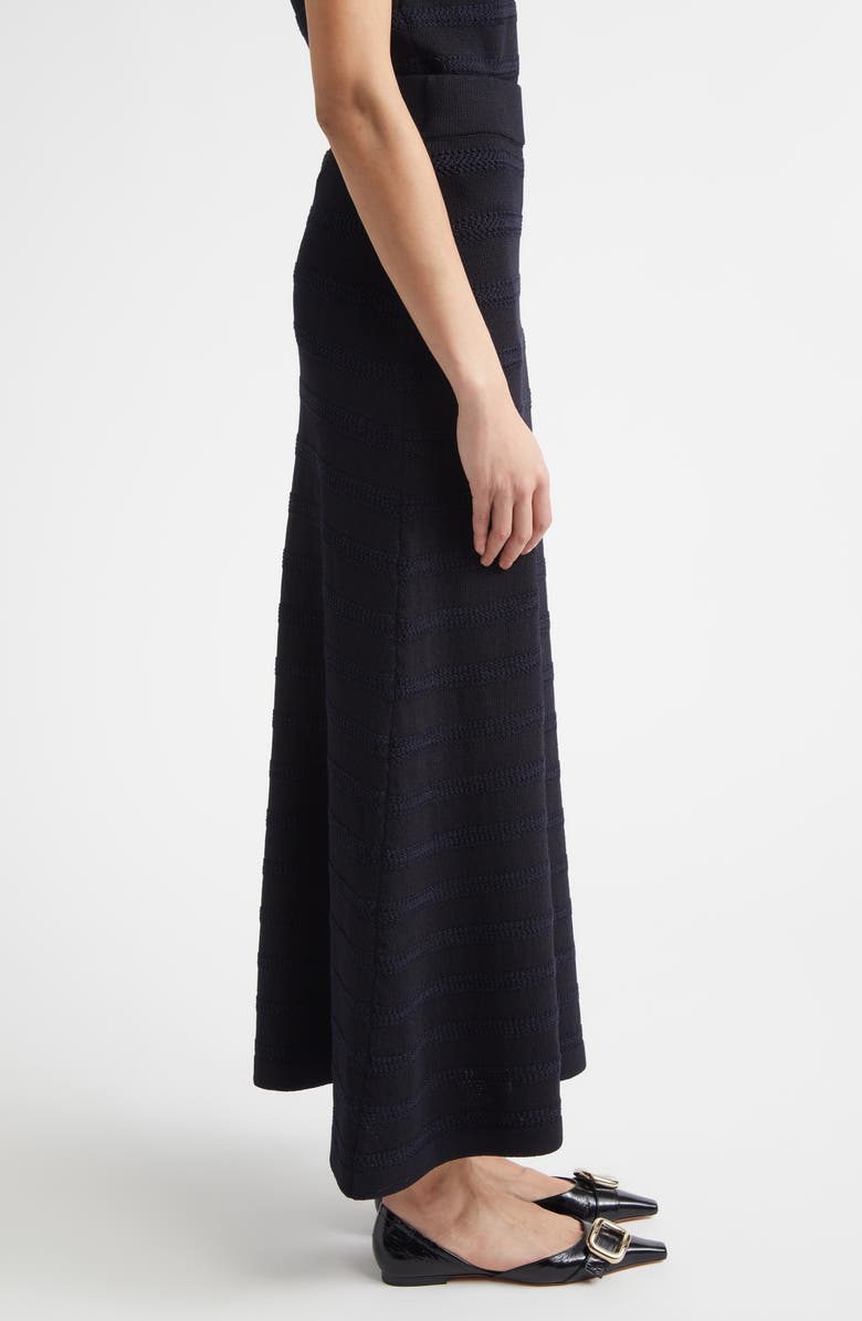 ST. JOHN Breton Stripe Wool Blend Sweater Skirt, Alternate, color, Black / Navy Multi