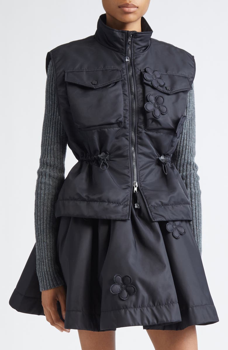 Cecilie Bahnsen Bree Nylon Vest, Main, color, Black