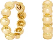 Sethi Couture 18k Gold Bead Huggie Hoop Earrings