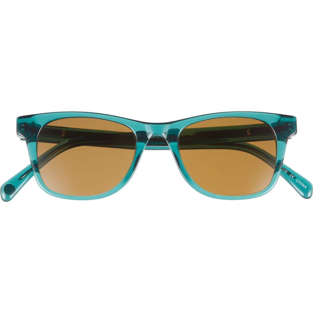 Eyebobs The Director 46mm Small Polarized Square Sunglasses In Teal Crystal/brown