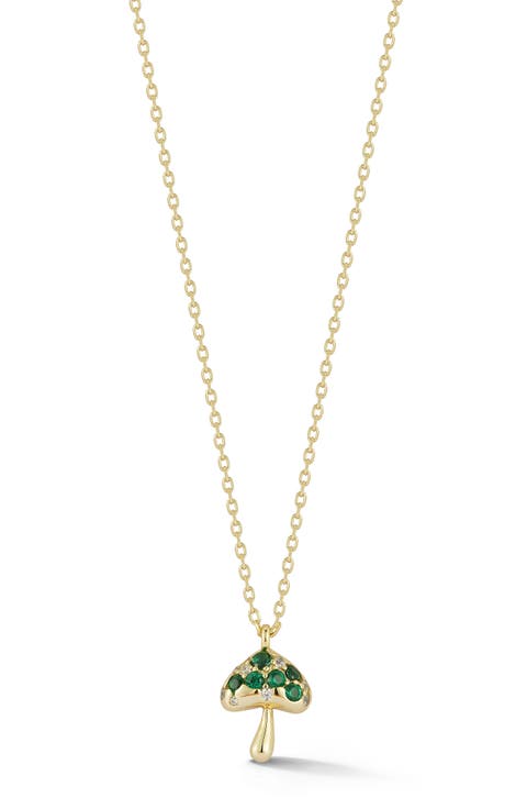 Mushroom Cubic Zirconia Pendant Necklace