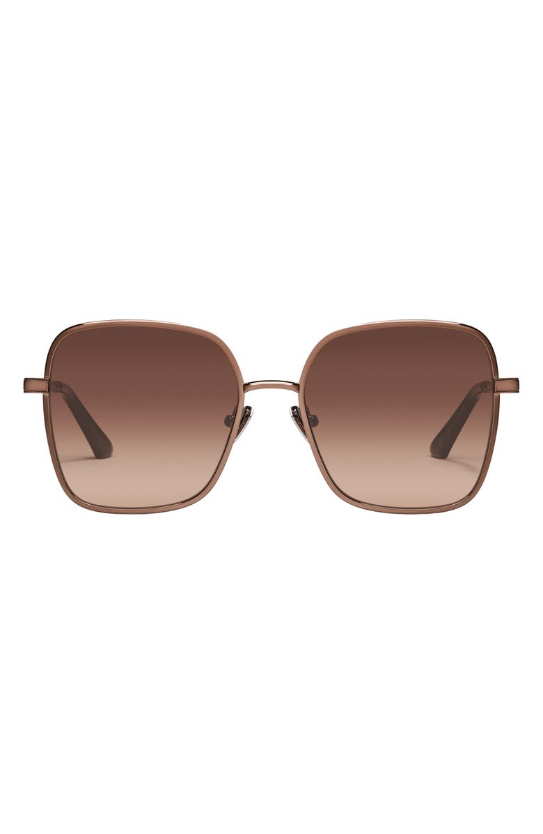 QUAY 5th Ave 58mm Gradient Square Sunglasses, Main, color, Chocolate / Brown Fawn