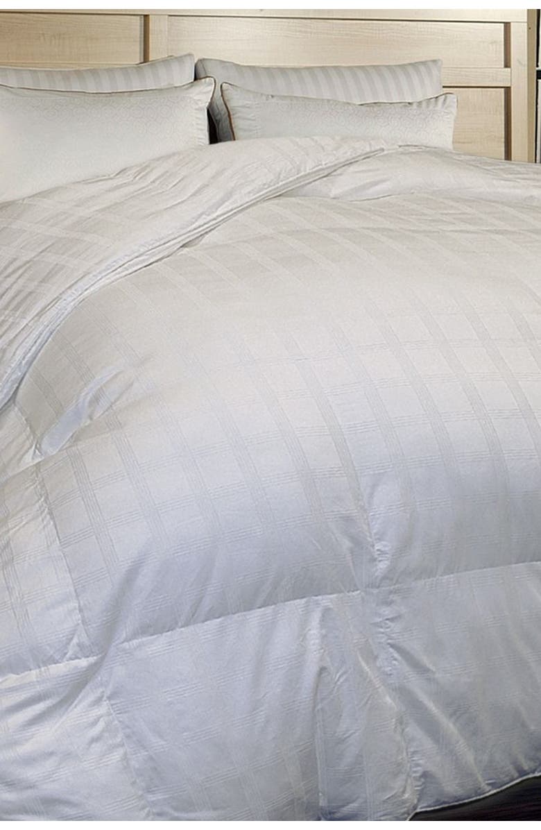 BLUE RIDGE HOME FASHIONS 600 Thread Count Windowpane Duraloft Down Alternative Comforter - Twin - White, Main, color, 