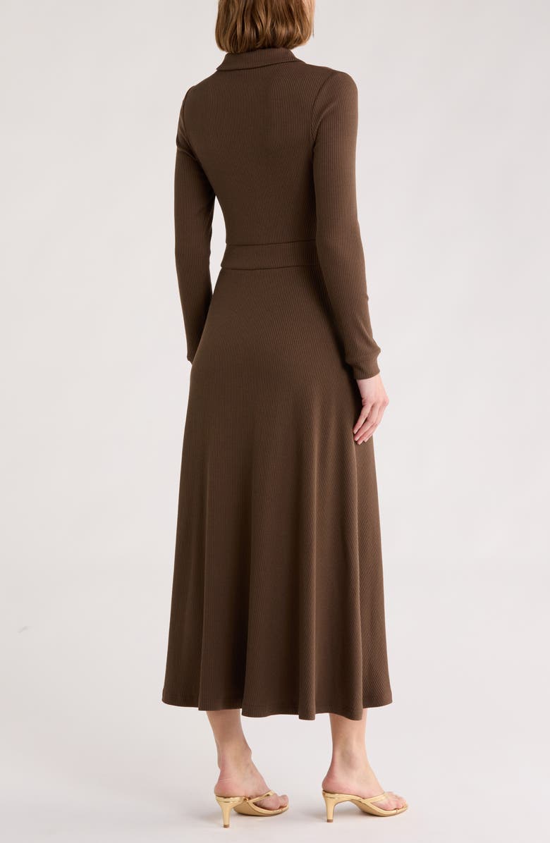 Raya Long Sleeve Rib Midi Dress