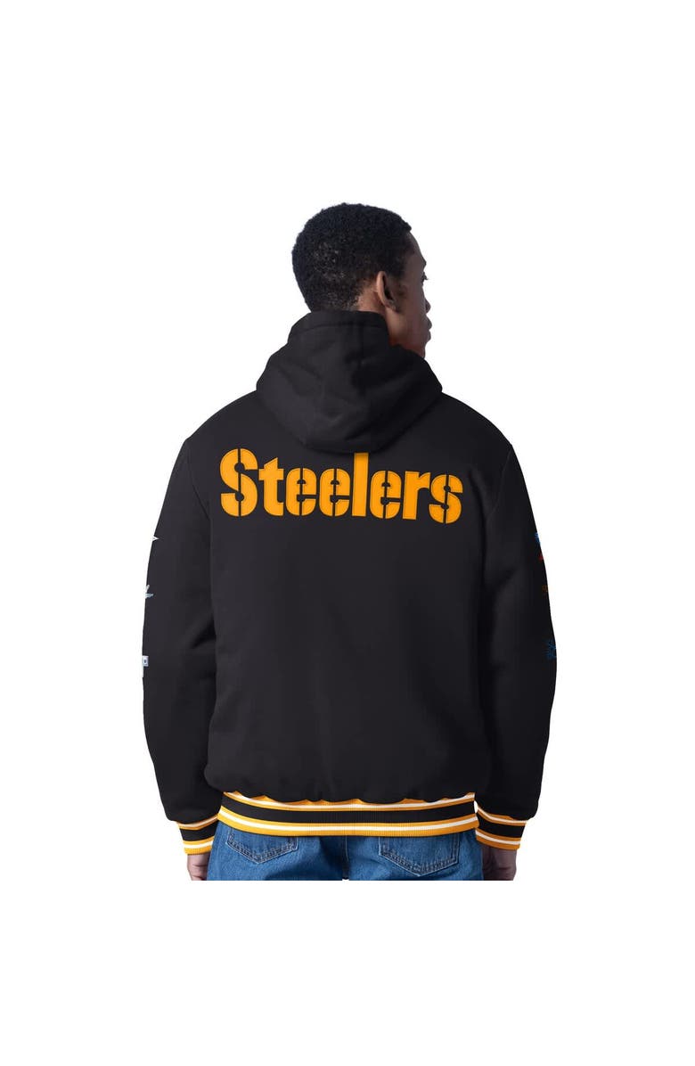 G-III SPORTS BY CARL BANKS Men's G-III Sports by Carl Banks  Black Pittsburgh Steelers Power Forward Commemorative Full-Zip Hooded Jacket, Alternate, color, Black