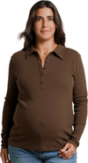 Nom Maternity Paige Polo Maternity & Nursing Ribbed Tee