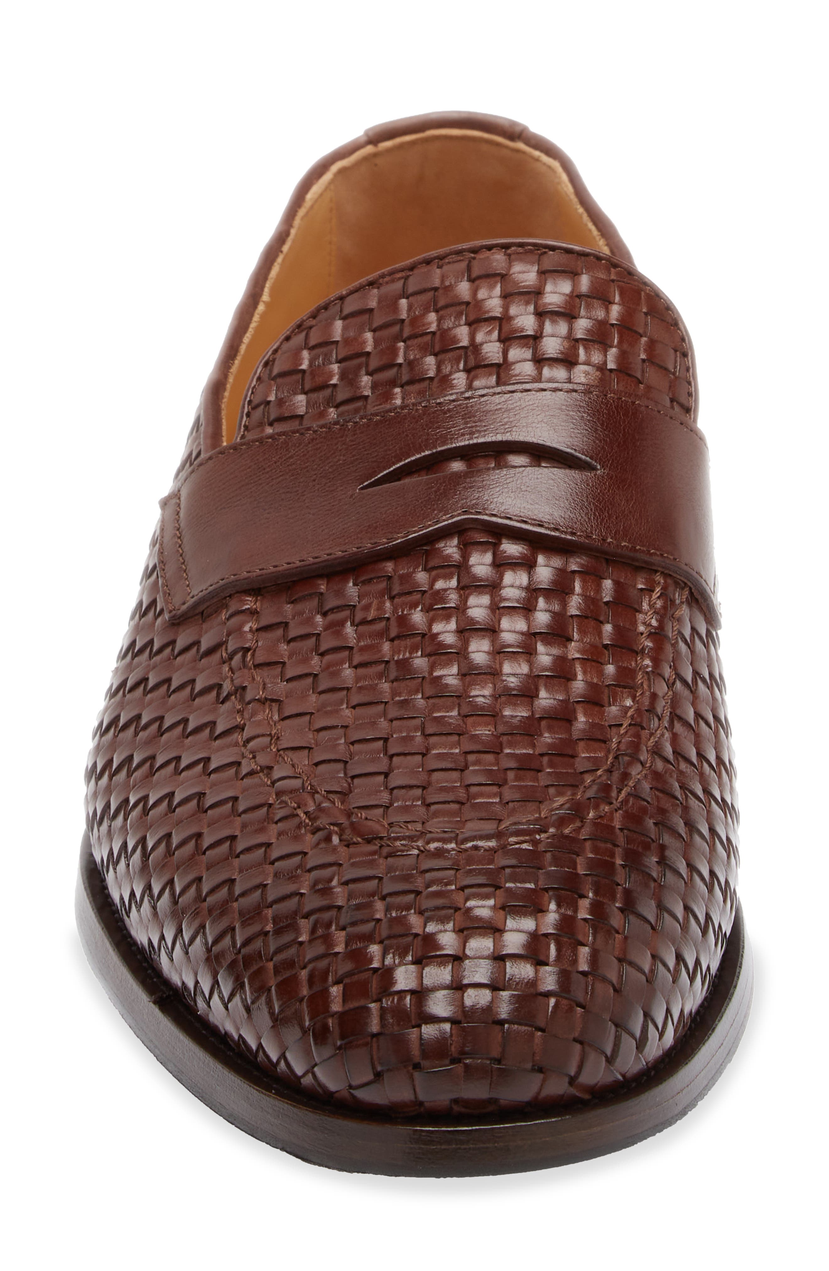 Brunello Cucinelli Woven Leather Penny Loafer, Alternate, color, 