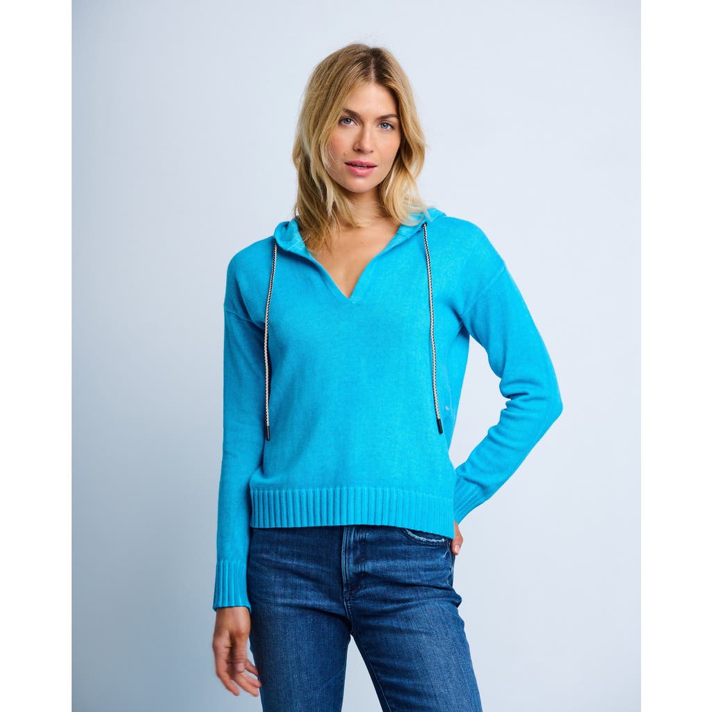 Lisa Todd Neon Lights Cotton Knit Hoodie In Blue