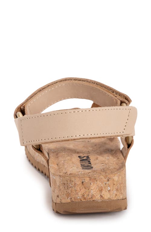 Muk Luks Piper Platform Wedge Sandal In Khaki/stone