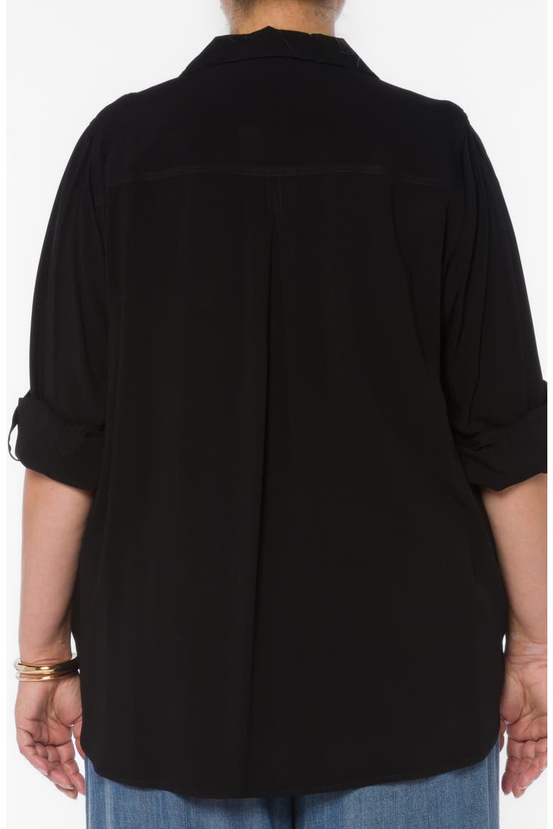 Elisa Long Sleeve High/Low Shirt, Alternate, color, BLACK