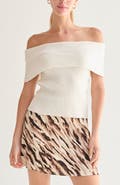 CRESCENT Off Shoulder Sweater Knit Top