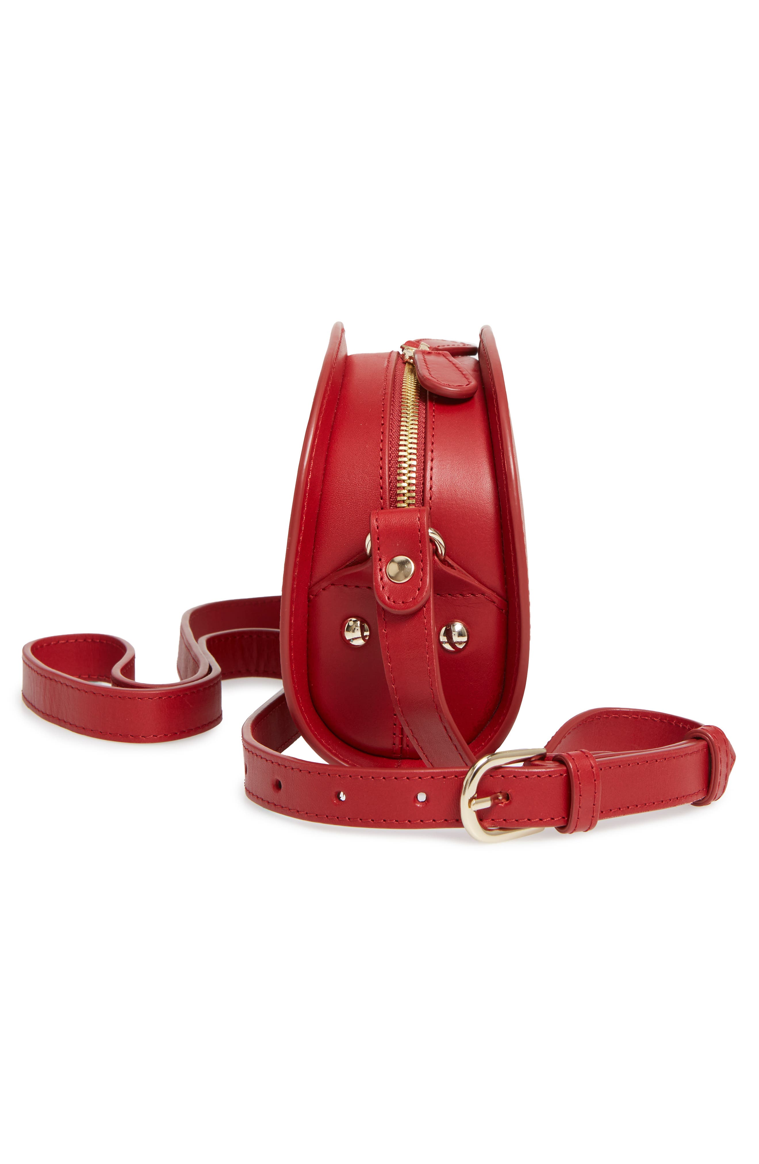 A.P.C. Mini Sac Demi Lune Calfskin Crossbody Bag, Alternate, color, 