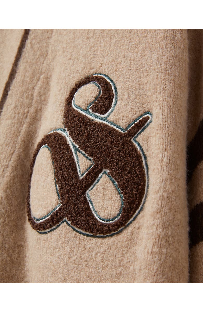 Scotch & Soda Varsity Cardigan, Alternate, color, Medium Oatmeal Heather