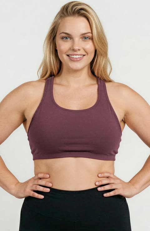 Plus Size Racerback Swim Bra With Removable Cups