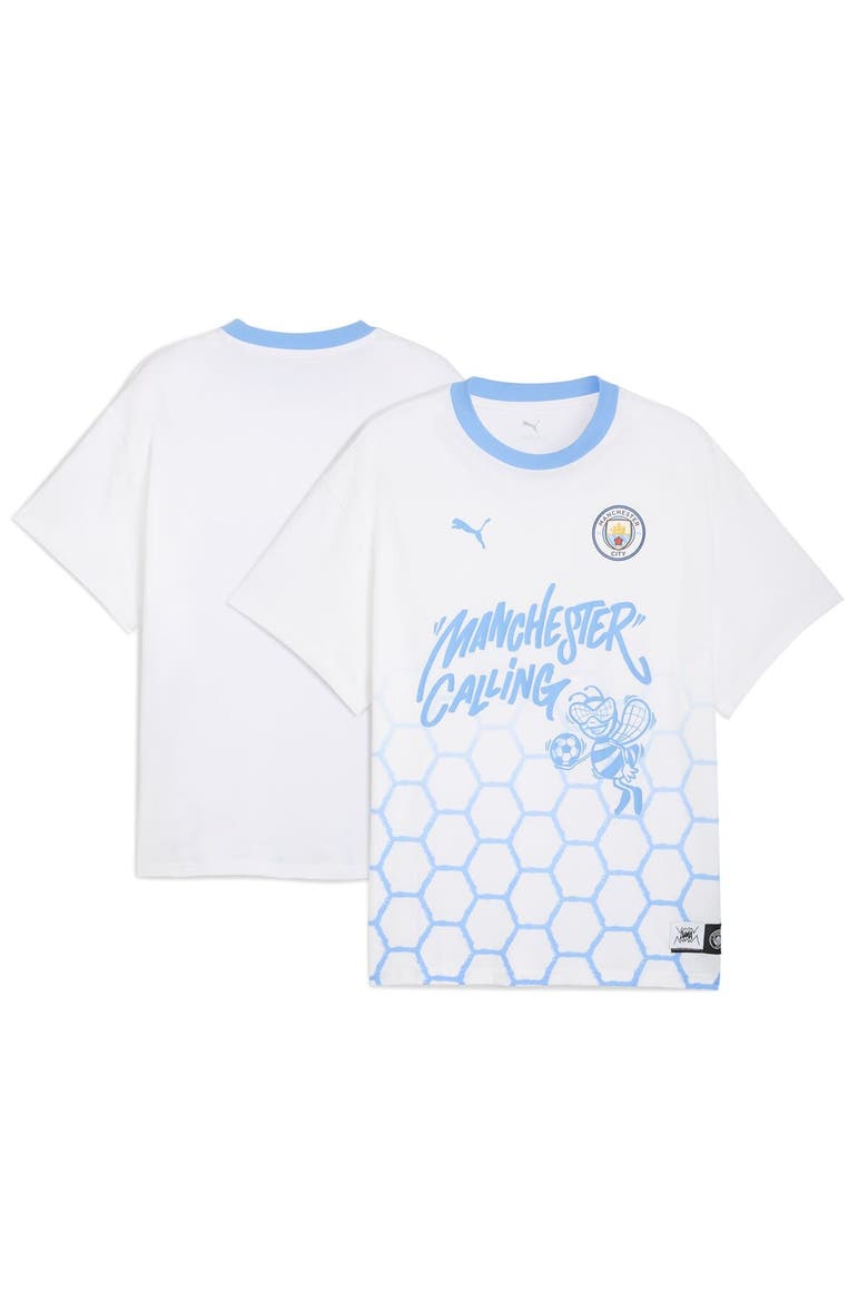 Men's Puma White Manchester City 2025 FIFA Club World Cup Hoops T-Shirt, Main, color, White