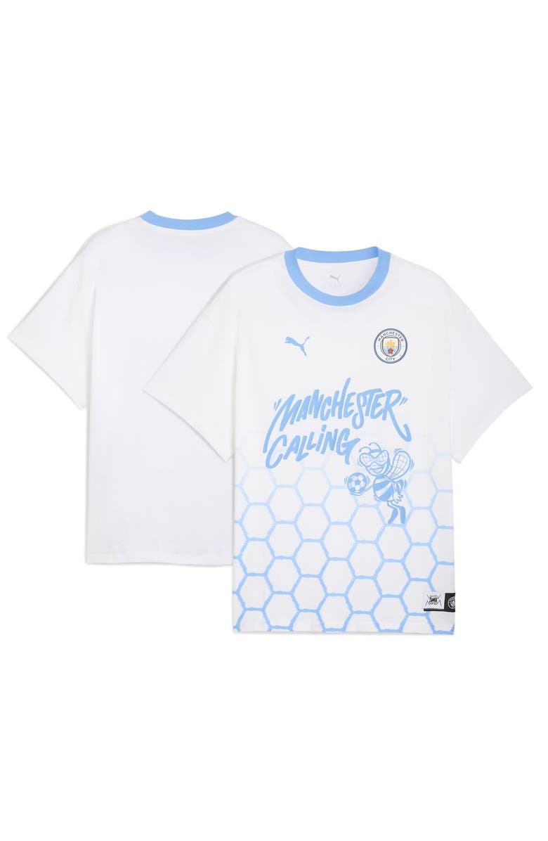 PUMA Men's Puma White Manchester City 2025 FIFA Club World Cup Hoops T-Shirt, Main, color, White