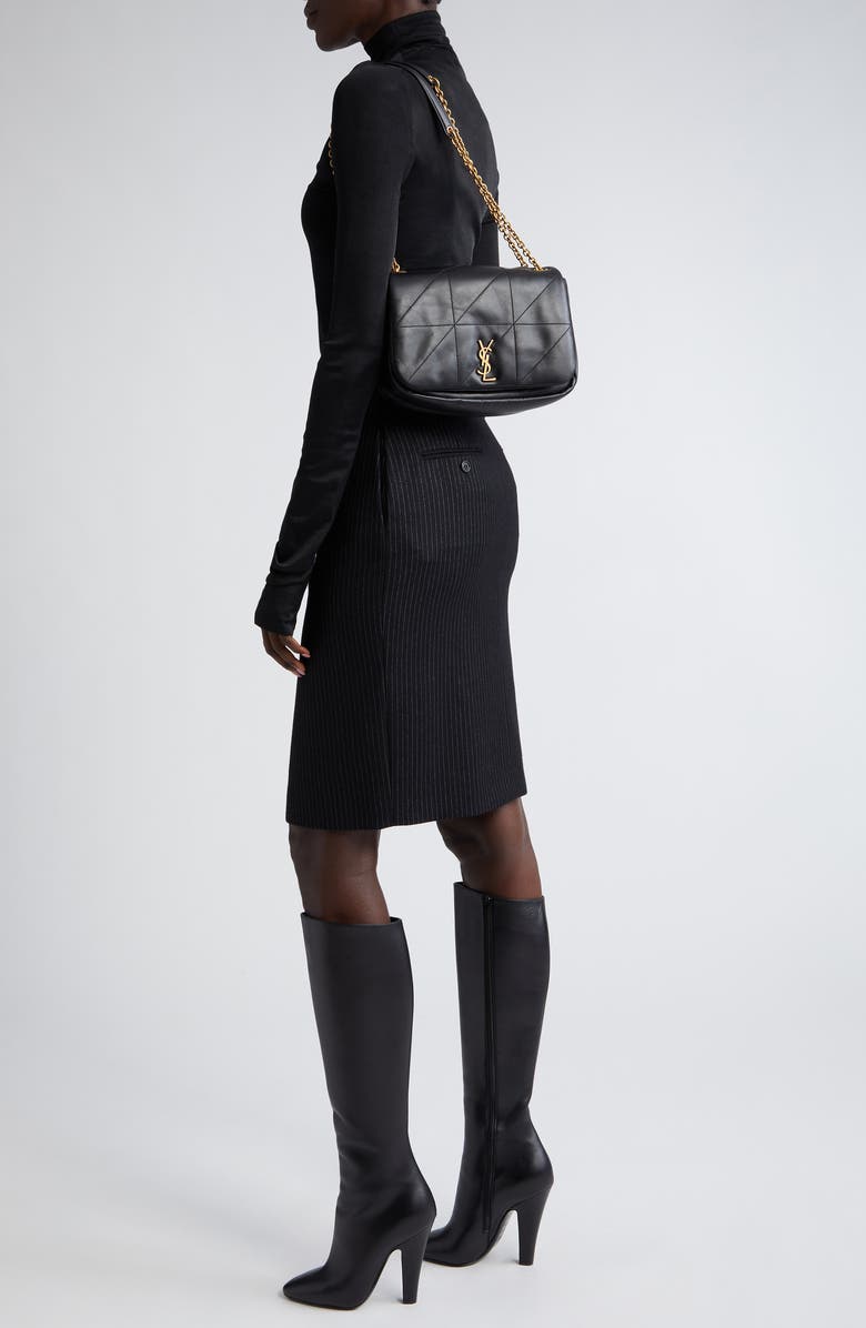 Saint Laurent Small Jamie 4.3 Patchwork Leather Shoulder Bag, Alternate, color, Nero