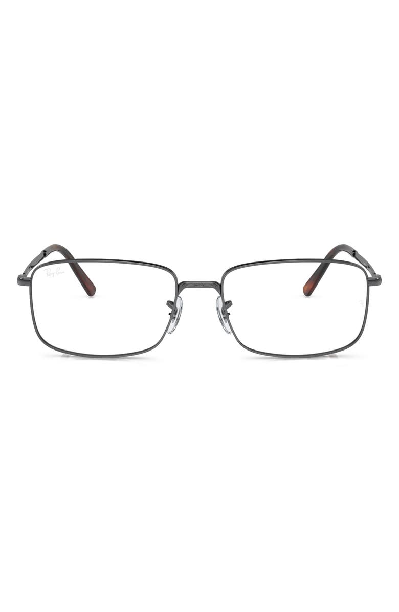 Ray-Ban 54mm Rectangular Optical Glasses, Main, color, Gunmetal