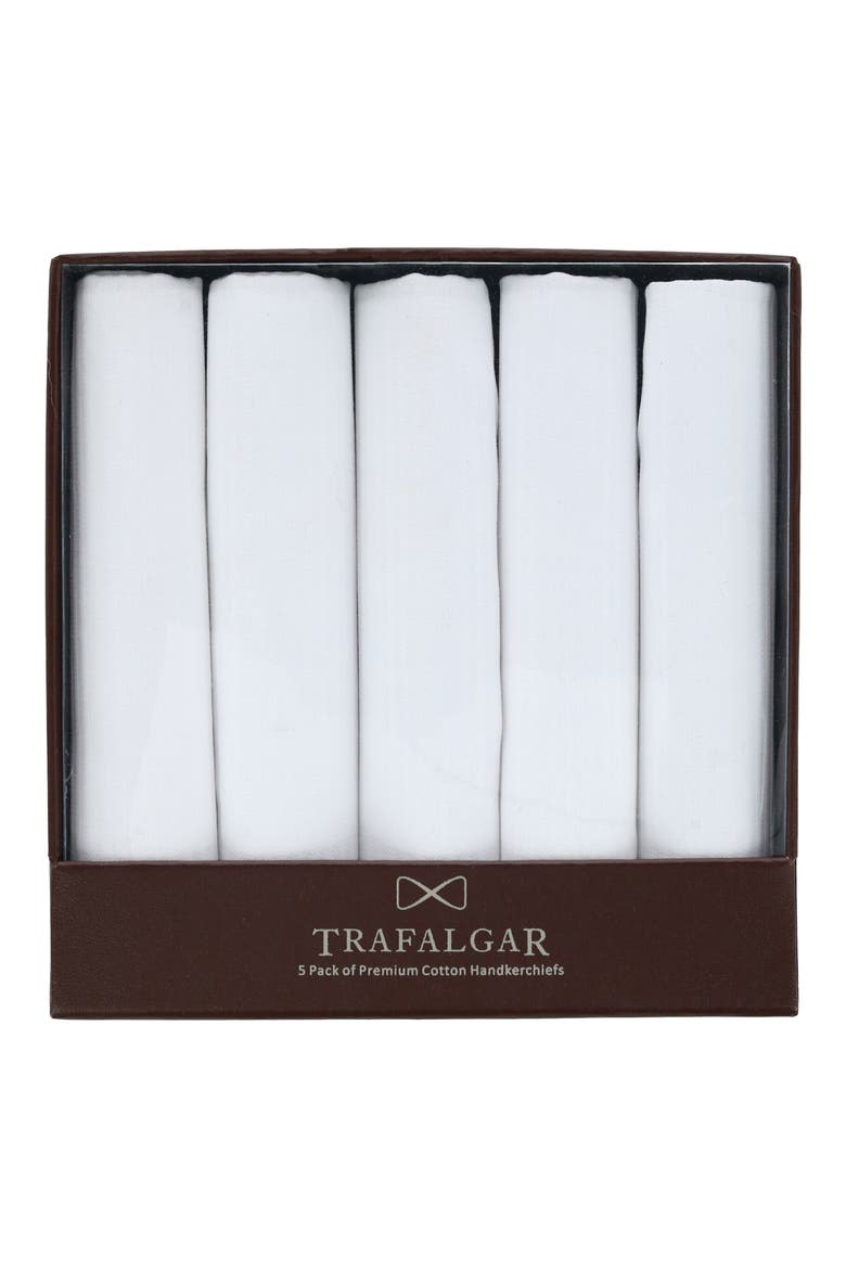 5-Pack Premium Cotton Handkerchiefs Gift Box, Alternate, color, WHITE