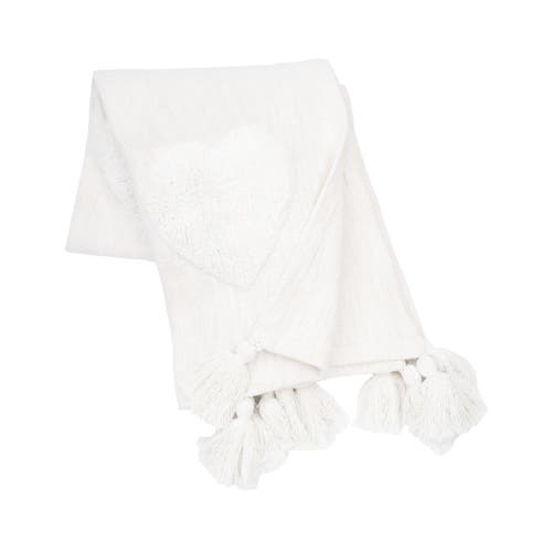 Carol & Frank Heart Throw In White