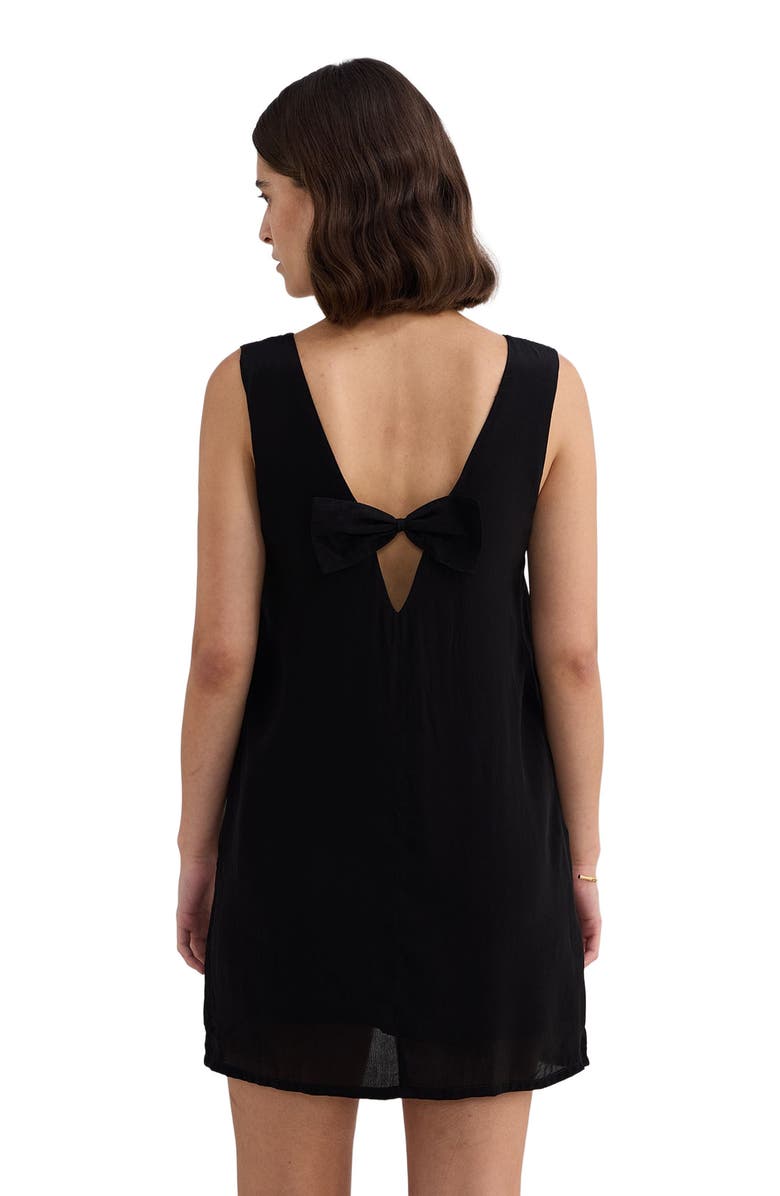 Reistor Midnight Muse V-neck Short Dress in Black, Alternate, color, Black