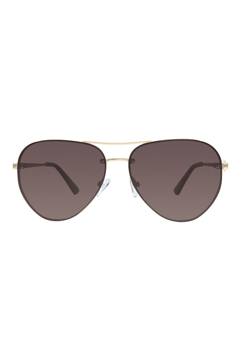60mm Aviator Sunglasses, Main, color, GOLD/ BROWN