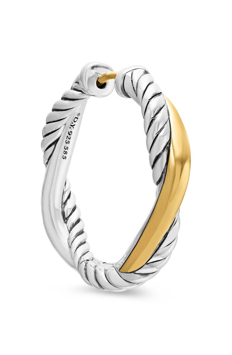 David Yurman Petite Infinity Hoop Earrings in Sterling Silver with 14K Yellow Gold, Alternate, color, Sterling Silver With 14K Gold
