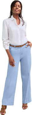 Jessica London Stretch Cotton Chino Wide-Leg Trouser