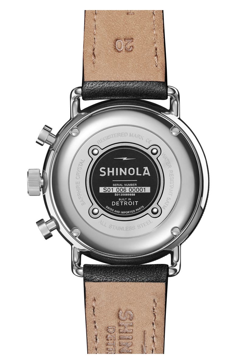 Shinola The Canfield Chrono Leather Strap Watch, 40mm, Alternate, color, 