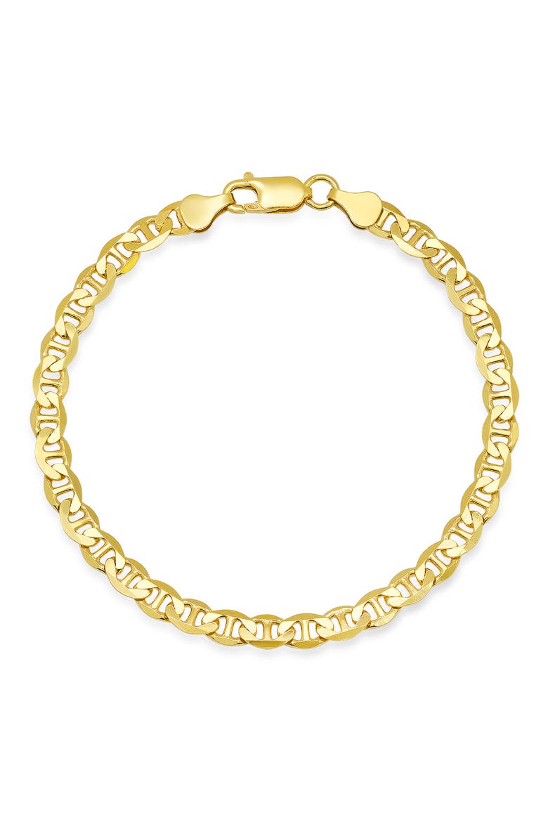 Men's Sterling Silver Italian Mariner Chain Bracelet, Main, color, GOLD