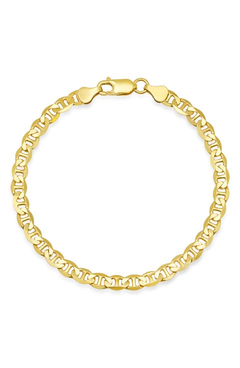 Men's Sterling Silver Italian Mariner Chain Bracelet