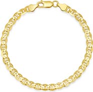 Queen Jewels Men's Sterling Silver Italian Mariner Chain Bracelet