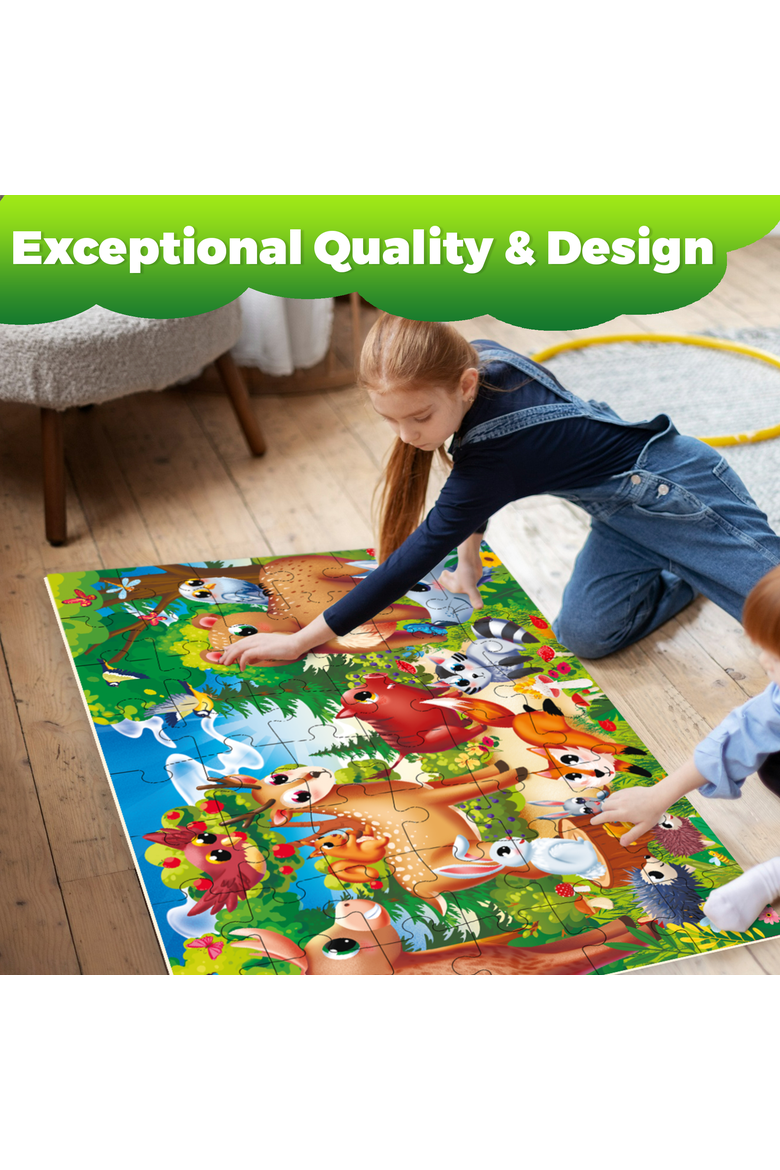 Giant Floor Kids Jigsaw Puzzles - Interactive Learning and Play, Alternate, color, Forest