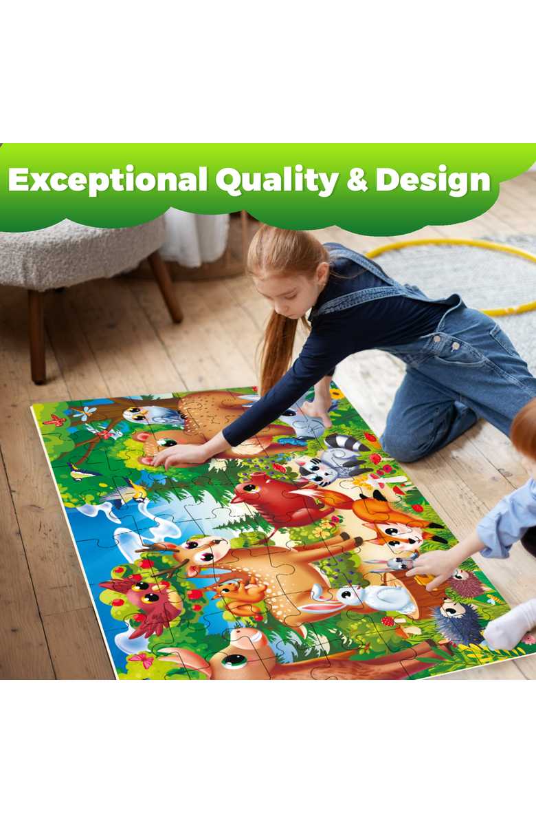Quokka 2x3 FT Giant Floor Puzzles for Kids Ages 4-6 - Interactive Learning and Play, Alternate, color, Forest