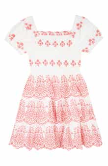 Rare Editions Kids' Cotton Eyelet Smocked Dress