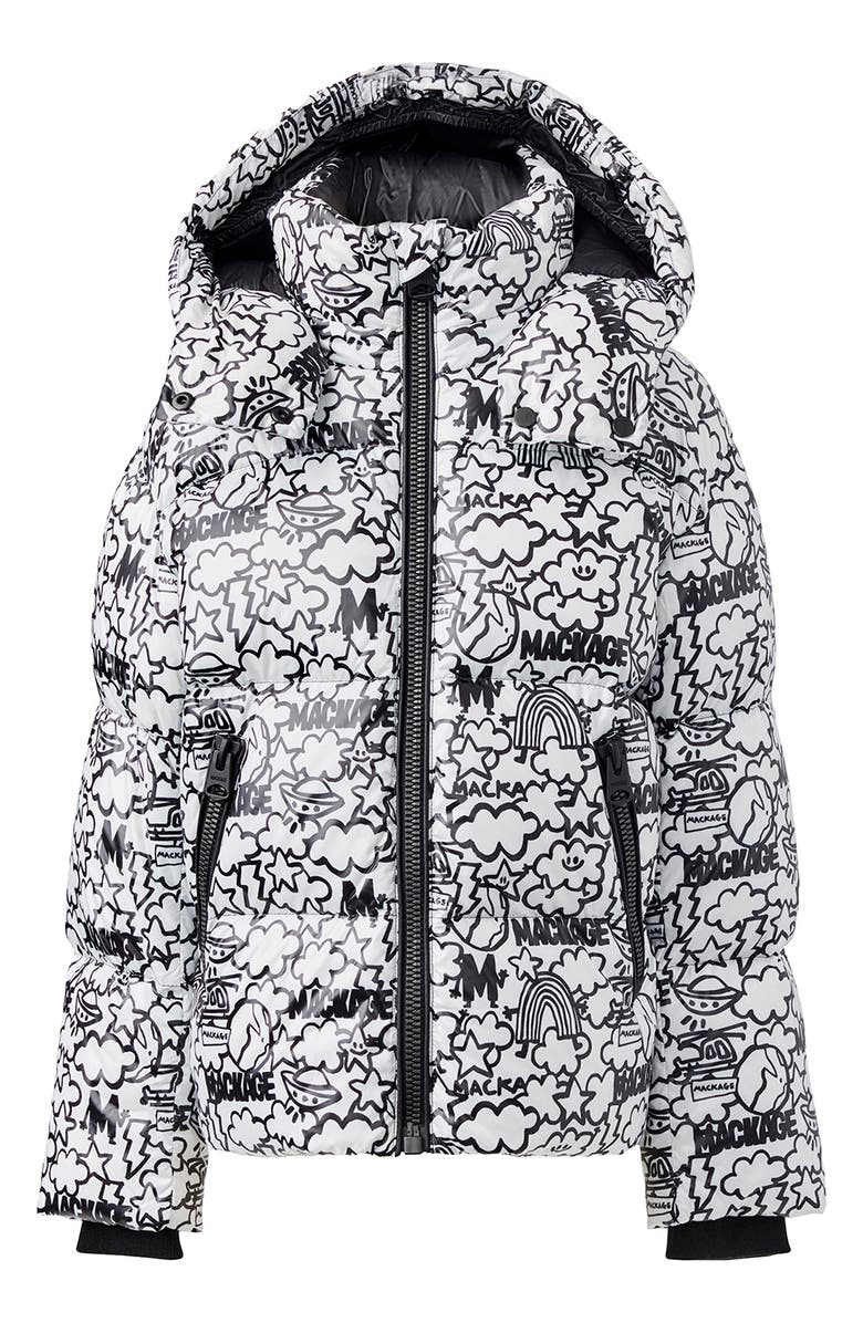 Mackage x Matthew Langille Kids' Jesse Water Repellent 800 Fill Power Recycled Down Jacket with Hood, Main, color, 