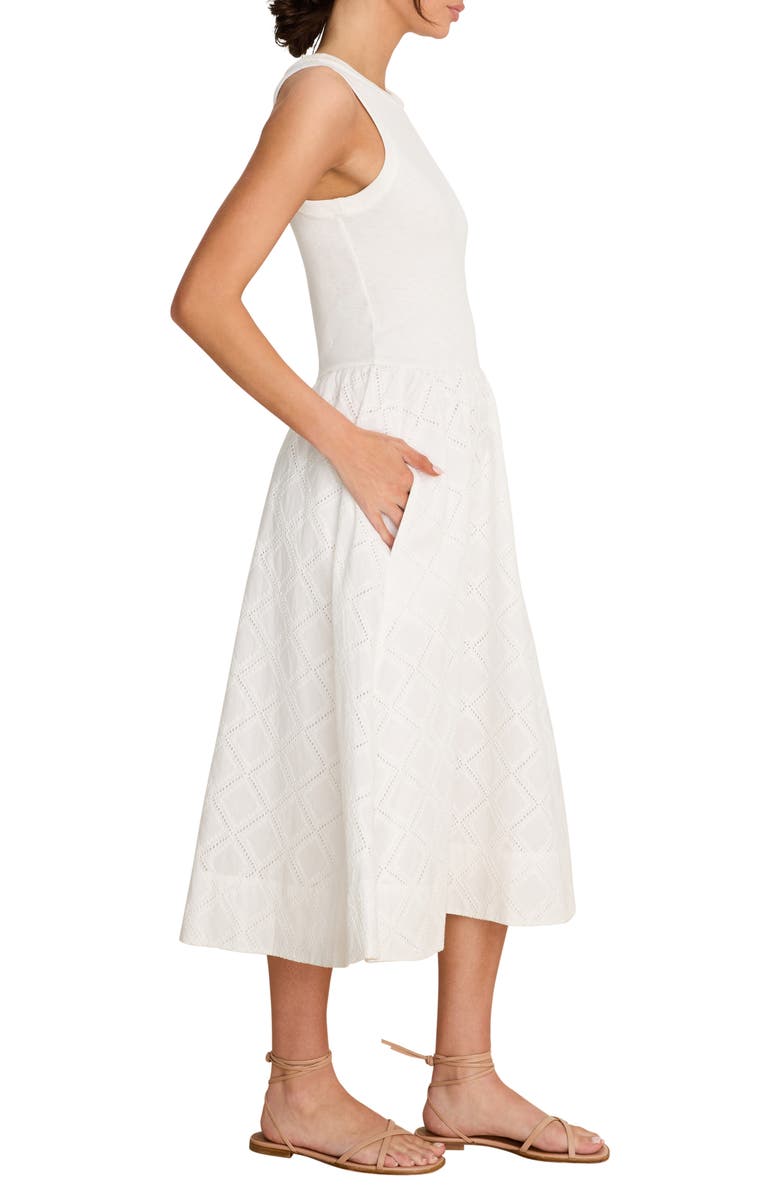 NIC+ZOE Sofia Diamond Eyelet Midi Dress, Alternate, color, 
