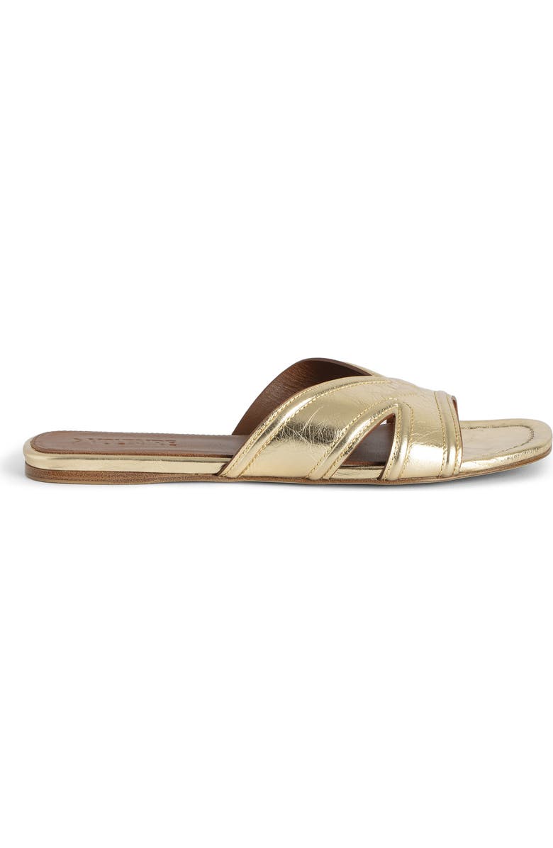 Zadig & Voltaire Azora Metallic Slide Sandal, Main, color, Gold