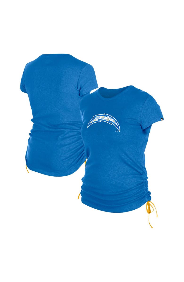 New Era Women's New Era Powder Blue Los Angeles Chargers Ruched Side T-Shirt, Main, color, 