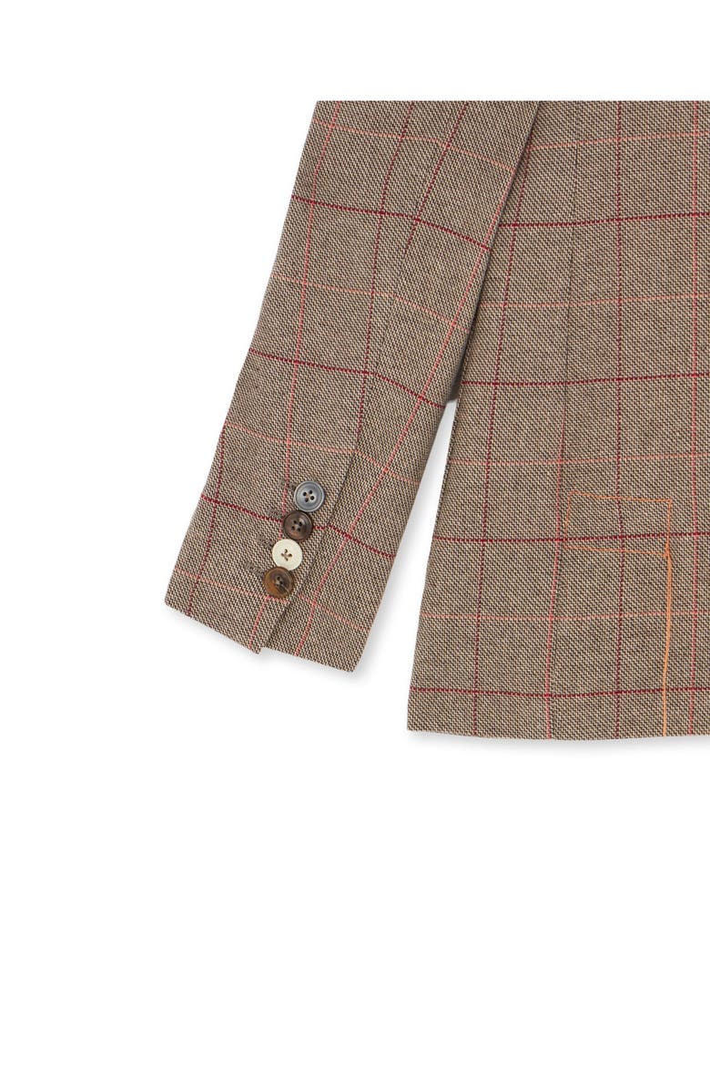 Fortela Classic Double-Breasted Plaid Jacket, Alternate, color, Grey